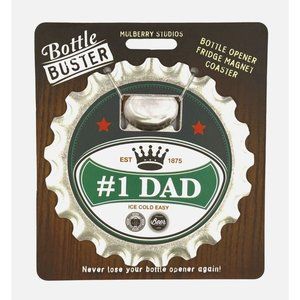#1 Dad Bottle Buster Bottle Opener Fridge Magnet Coaster Pre-Personalized